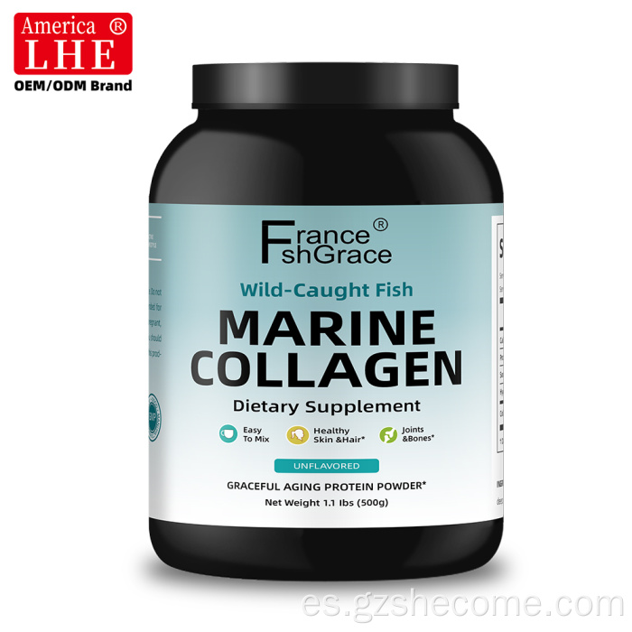 Péptidos de colágeno marino soporte en polvo para la salud de la piel